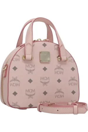 MCM Pre-owned, Dames, Roze, ONE Size, Leer, Tweedehands leren handtassen