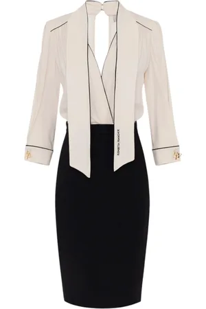 Elisabetta Franchi Kleedjes, Dames, Wit, XS, Stijlvolle 100%vi Jurk