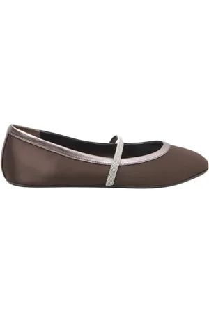 PESERICO SIGN Schoenen, Dames, Bruin, 36 EU, Satijn, Platte satijnen ballerina