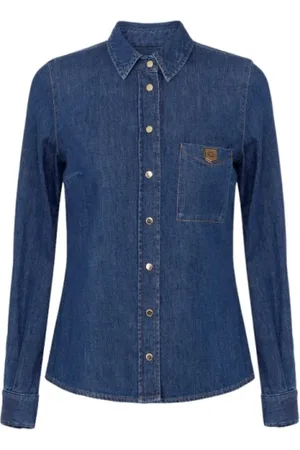 Elisabetta Franchi Blouses & Shirts, Dames, Blauw, M, Denim, Denim Shirt Mod. Jeans