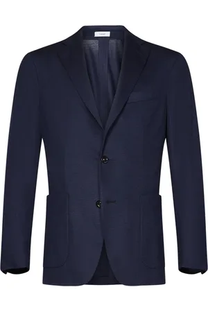 Boglioli Jassen, Heren, Blauw, M, Kasjmier, Blauwe Kasjmier-Zijden Blazer Buitenkleding