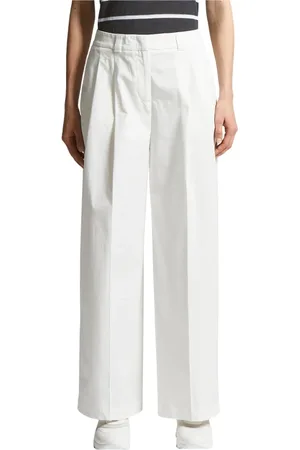 PESERICO SIGN Broeken, Dames, Wit, 2Xs, Katoen, Broek in lichtgewicht stretch katoenen keperstof