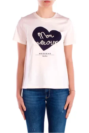 Max Mara Tops, Dames, Roze, S, Katoen, Ivoor T-shirts en Polo