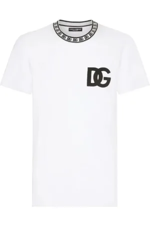 Dolce & Gabbana Tops, Heren, Wit, L, Katoen, Wit Crew Neck T-shirt