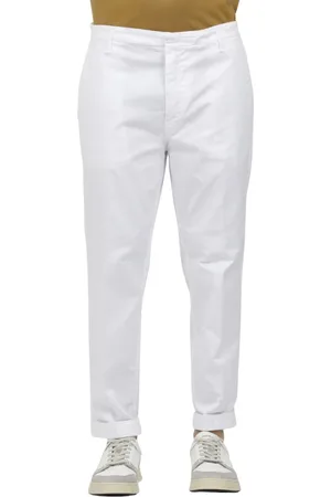 Dondup Broeken, Heren, Wit, W30, Zyan Carrot Gabardine Combat Broek