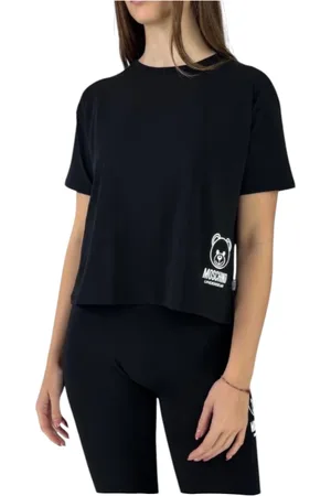 Moschino Tops, Dames, Zwart, XS, Katoen, Stijlvol Katoen en EA Mix Shirt