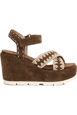 Mou Schoenen, Dames, Bruin, 36 EU, Suède, Bruine Sleehak Sandalen voor Vrouwen