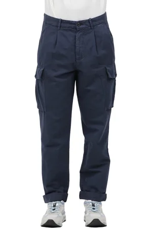 Masons Broeken, Heren, Blauw, 2Xl, Cargo broek met plooien
