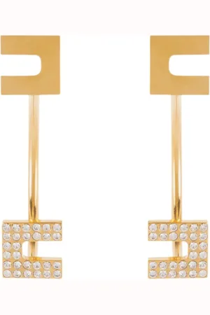 Elisabetta Franchi Accessoires, Dames, Geel, ONE Size, Messing/Glazen Hanglamp