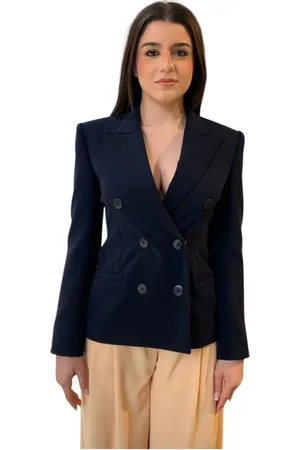 Max Mara Jassen, Dames, Blauw, M, Stijlvolle Jas voor Vrouwen