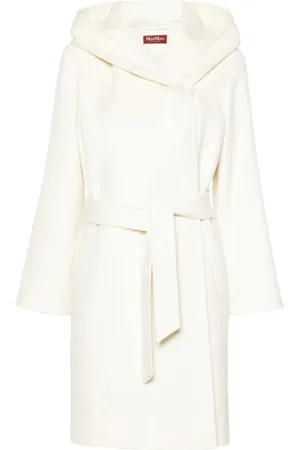Max Mara Mantels, Dames, Wit, XS, Wol, Wollen Jas