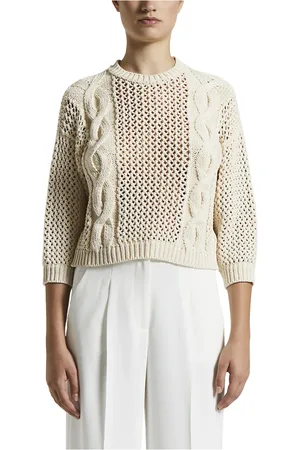 PESERICO SIGN Truien, Dames, , M, Katoen, Pu katoenen geweven tricot trui