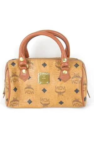 MCM Pre-owned, Dames, Bruin, ONE Size, Leer, Tweedehands leren handtassen