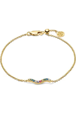Sif Jakobs Accessoires, Dames, Geel, ONE Size, Wave Ellera Armband met Multicolor Zirkonia