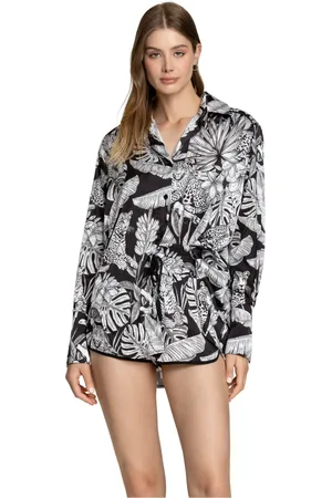 4GIVENESS Blouses & Shirts, Dames, Zwart, S, Zwart&Wit Shirt voor Vrouwen