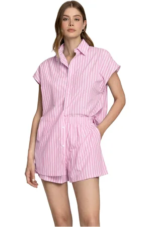 4GIVENESS Blouses & Shirts, Dames, Roze, L, Verticale Lijnen Modellen Collectie Ss 25