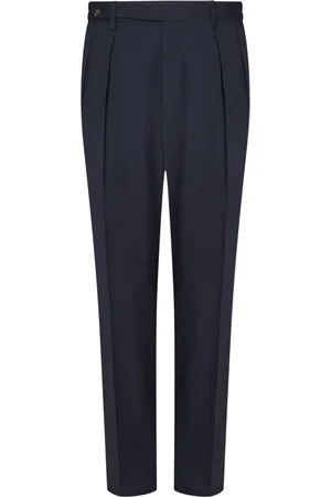 Boglioli Broeken, Heren, Blauw, 2Xl, Wol, Blauwe Stretch Wollen Broek Ss 25