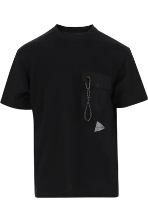 and wander Tops, Heren, Zwart, M, Katoen, Logo Print Katoenen T-shirt Snap Hook