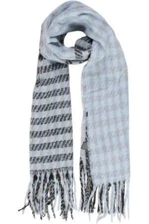 ONLY Accessoires, Dames, Blauw, ONE Size, Houndstooth Stripe Sjaal