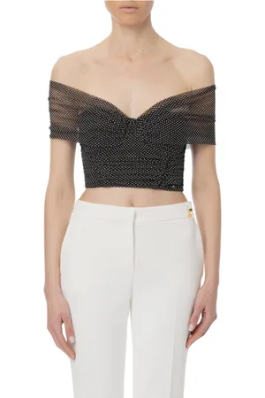 Elisabetta Franchi Blouses & Shirts, Dames, Zwart, M, Stijlvolle 100%Pa Damesmode