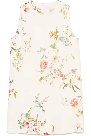 SEMICOUTURE Tops, Dames, Wit, XS, Bloem Salvadora Jurk