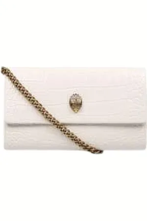 Kurt Geiger Tassen, Dames, Wit, ONE Size, Kettingportemonnee in Trendy Stijl