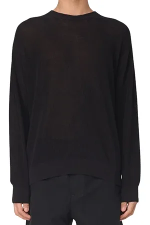 Roberto Collina Truien, Heren, Zwart, M, Katoen, Zwarte Raglan Trui Rechte Zoom