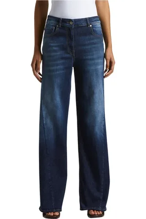 PESERICO SIGN Jeans, Dames, Blauw, M, Katoen, 5-pocket broek in comfortabel katoen