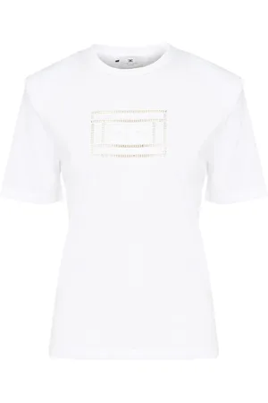 Elisabetta Franchi Tops, Dames, Wit, XS, Katoen, Katoenmix Stijlvolle Modetop