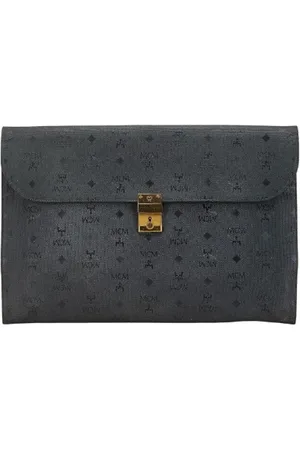 MCM Pre-owned, Dames, Zwart, ONE Size, Leer, Pre-owned Canvas clutches
