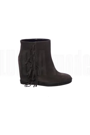 ANNA F. Schoenen, Dames, Bruin, 37 1/2 EU, Velours Sleehak Sandalen