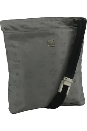 MCM Pre-owned, Dames, Grijs, ONE Size, Nylon, Pre-owned Nylon shoulder-bags