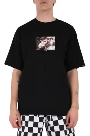 Vans Tops, Heren, Zwart, 2Xl, Katoen, Dood T-shirt met geribbelde ronde hals