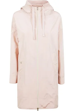 HERNO Jassen, Dames, Roze, S, Waterdichte Jas met Capuchon en Dubbele Rits