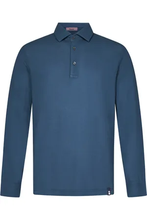 DRUMOHR Tops, Heren, Blauw, 2Xl, Katoen, Blauw Ss 25 Polo Shirt Katoen Jersey