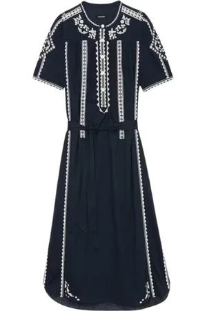 Zadig & Voltaire Kleedjes, Dames, Blauw, S, Elegante Zwarte Jurk voor Vrouwen