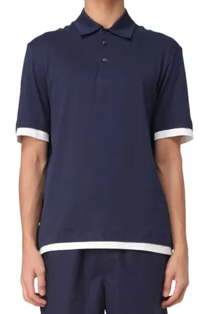 Roberto Collina Tops, Heren, Blauw, XL, Katoen, Blauwe Polo T-shirts en Polos