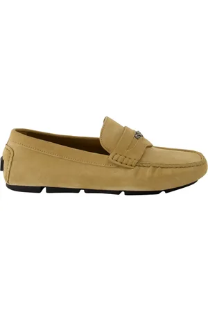 VERSACE Schoenen, Heren, , 43 1/2 EU, Suède, Suede Driver Moccasins Elegant Design