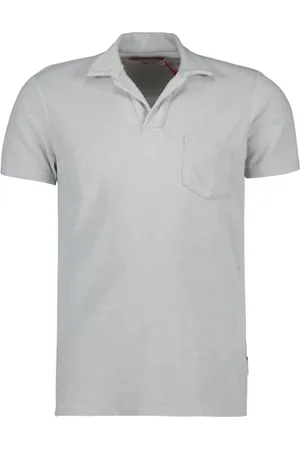 Orlebar Brown Tops, Heren, Grijs, L, Katoen, Casual Terry Polo Shirt