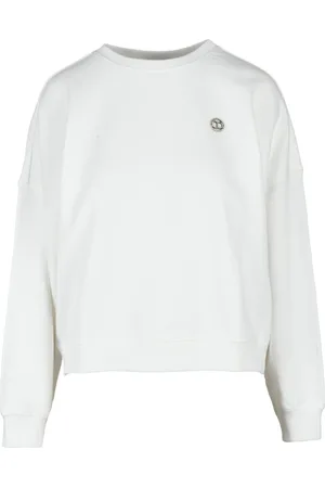 Twin-Set Sweatshirts & Hoodies, Dames, Wit, S, Katoen, Sweatshirts Hoodies