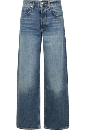 ANINE BING Jeans, Dames, Blauw, W27, Denim, Hoge taille wijde pijp vintage jeans