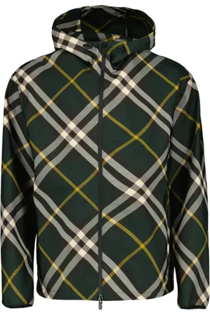 Burberry Jassen, Heren, Veelkleurig, S, Geruite windjack