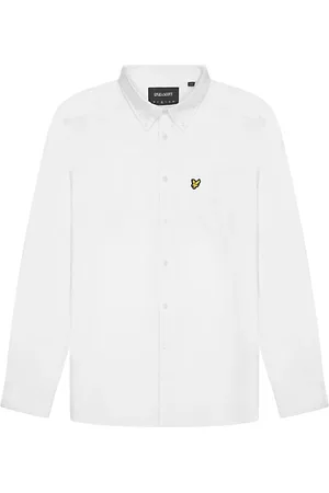 Lyle & Scott Overhemden, Heren, Wit, S, Katoen, Effen Oxford Overhemd