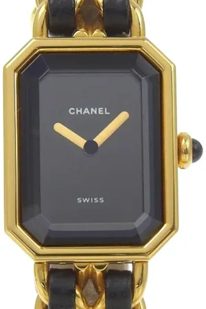 CHANEL Pre-owned, Dames, Zwart, ONE Size, Leer, Pre-owned Leather watches