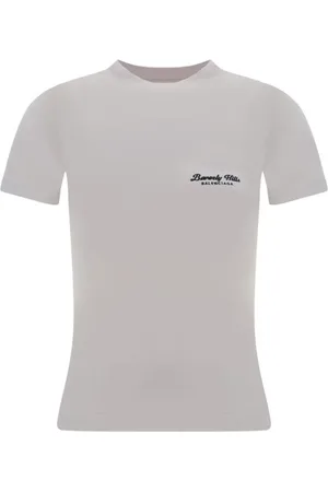 Balenciaga Tops, Dames, Wit, S, Katoen, Monogram Patroon Katoenen T-Shirt