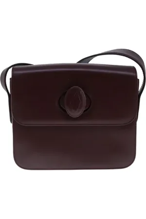 Cartier Pre-owned, Dames, Rood, ONE Size, Leer, Tweedehands leren schoudertassen