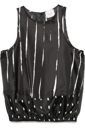 ALYSI Tops, Dames, Zwart, L, Donna Top met Lijnen & Dots