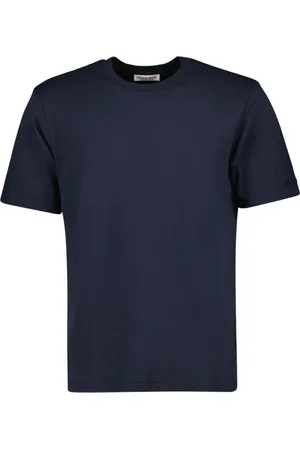 Orlebar Brown Tops, Heren, Blauw, M, Katoen, Navy Blauw Katoenen Ronde Hals T-shirt