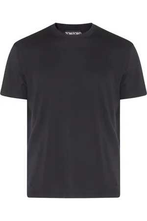 Tom Ford Tops, Heren, Zwart, L, Katoen, Zwart Katoenmix T-shirt