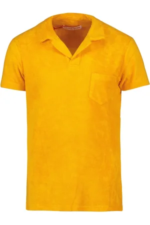 Orlebar Brown Tops, Heren, Oranje, M, Katoen, Biologisch Katoen Oranje Polo Shirt